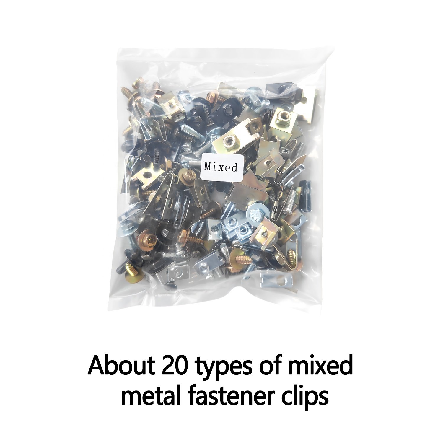 Car metal fastener metal U type fender liner lining guard plate nut retainer car engine panel fixed clamp fastener clips set