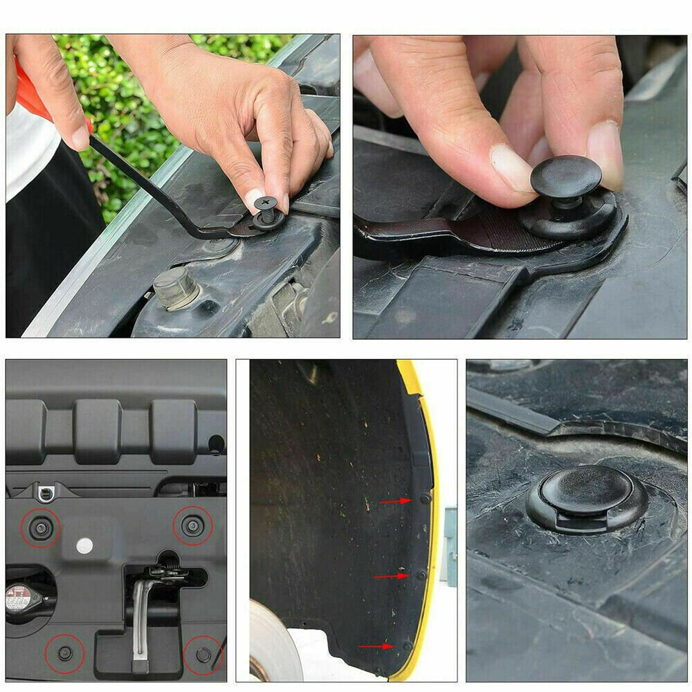 Car Accessories 100Pcs Snap Rivet Push Retainer Kit 6 Sizes Car Push Pin Rivet Trim Plastic Fasteners Auto Clip for Car