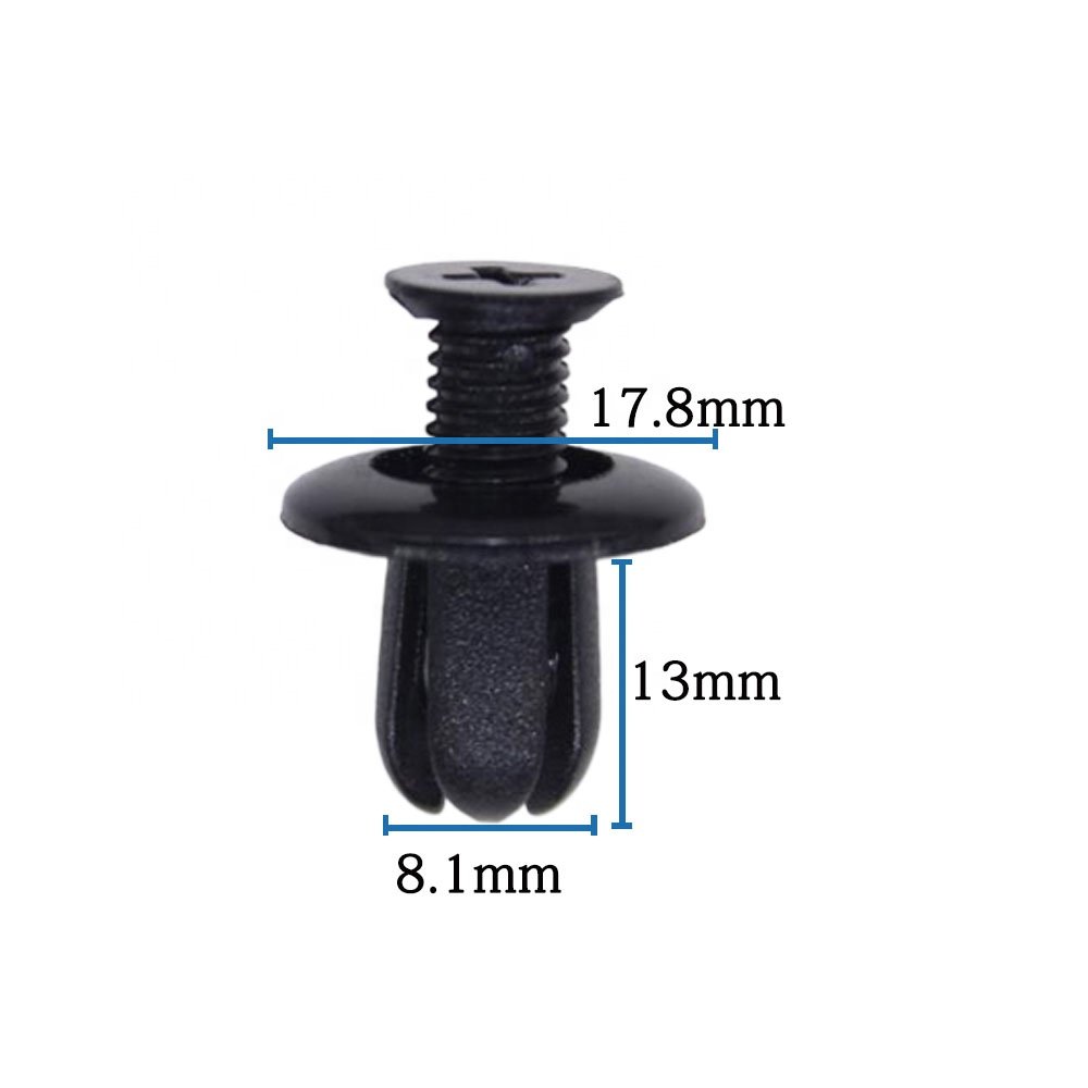 China Manufacturer 100 PCS Plastic Automotive Rivet Car Clip Fastener Fender Bumper Push Pin Clip Auto for Hyundai