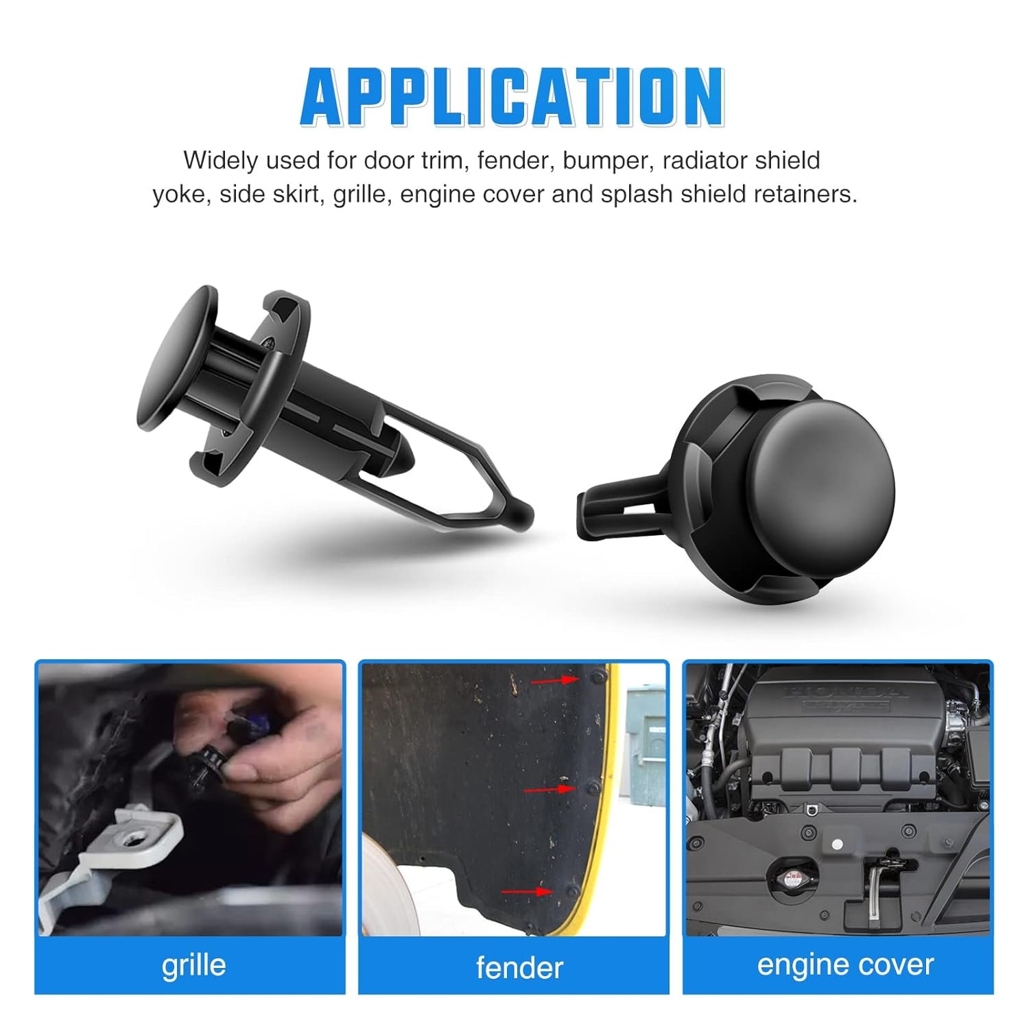 Automotive Plastic Fender Fastener Rivet Clips Rear Bumper Cover Push Retainer Clip Fasteners 52161-16010 52161-02020