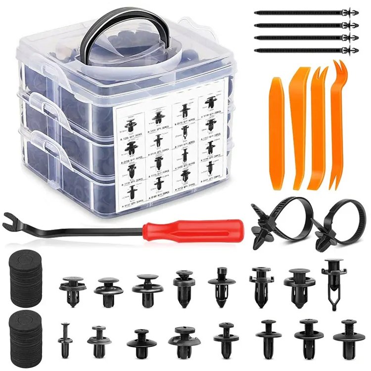 715 Pcs Universal Auto Fasteners Clips And Plastic Fasteners Car Mats Automotive Door Panel Bumper Multifunction Clip Kit