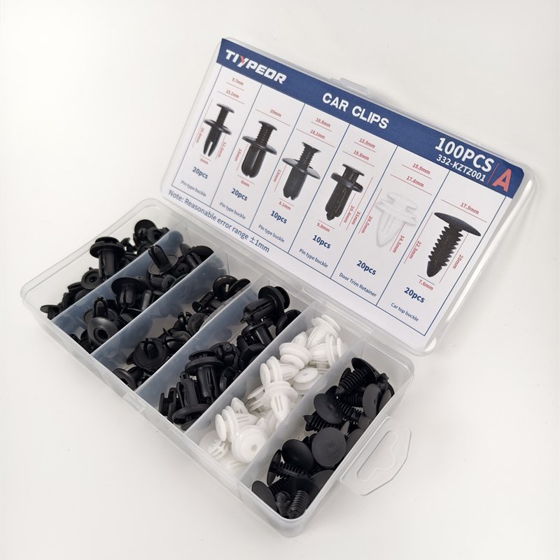 100pcs Car Bumper Retainer Clips Nylon Fasteners Rivet Kit Door Trim Panel Clips Bumper Push Rivet Clips