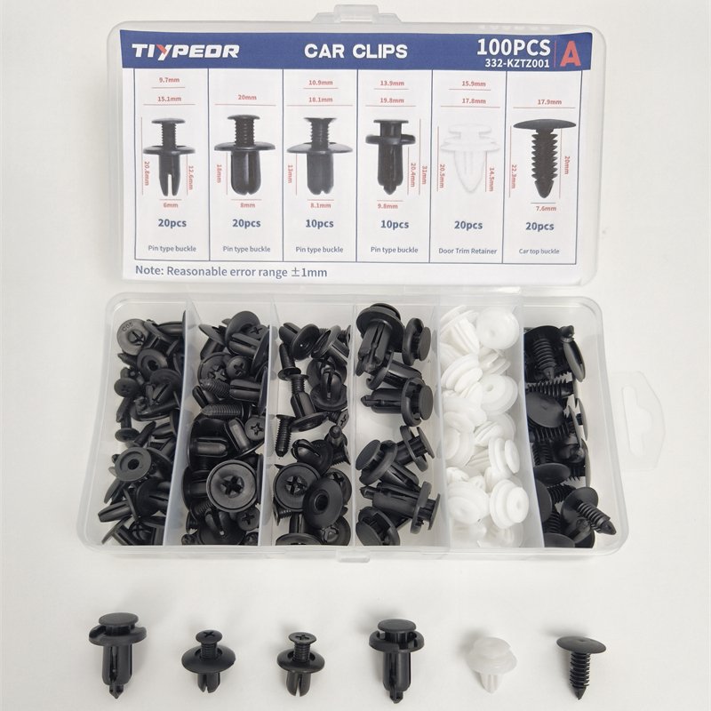 100pcs Car Bumper Retainer Clips Nylon Fasteners Rivet Kit Door Trim Panel Clips Bumper Push Rivet Clips