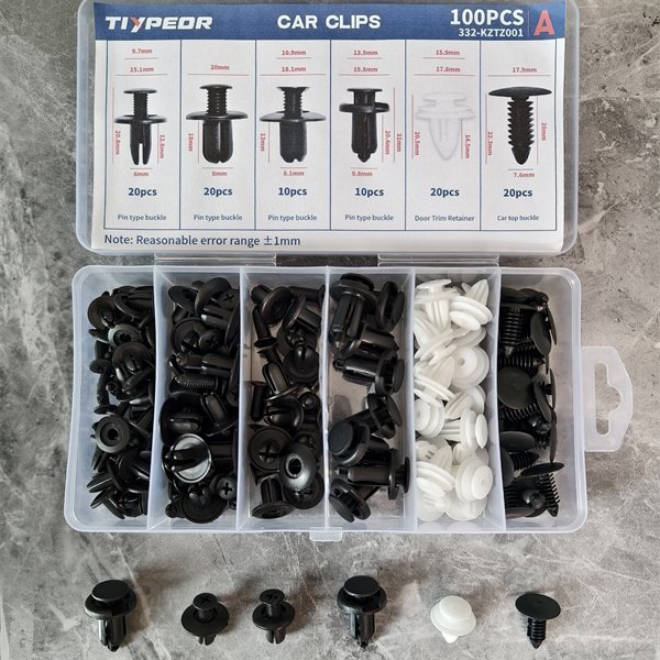 100pcs Car Bumper Retainer Clips Nylon Fasteners Rivet Kit Door Trim Panel Clips Bumper Push Rivet Clips