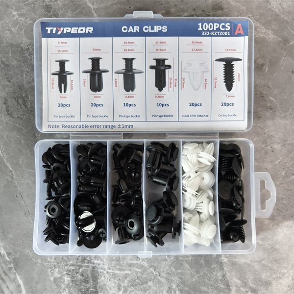 100pcs Car Bumper Retainer Clips Nylon Fasteners Rivet Kit Door Trim Panel Clips Bumper Push Rivet Clips
