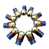M14*1.5 Ball Seat Open Ended Spherical Wheel Gr5 Titanium Lug Nuts for Porsche 911