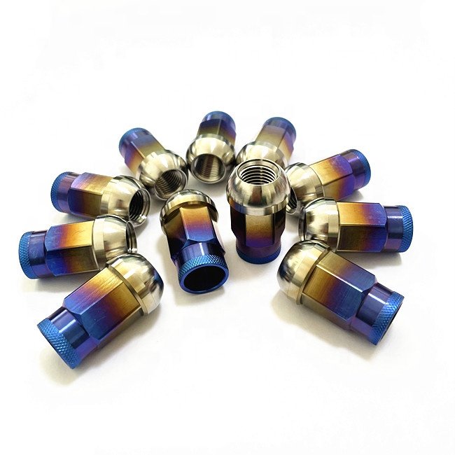 M14*1.5 Ball Seat Open Ended Spherical Wheel Gr5 Titanium Lug Nuts for Porsche 911