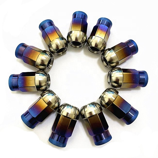 M14*1.5 Ball Seat Open Ended Spherical Wheel Gr5 Titanium Lug Nuts for Porsche 911