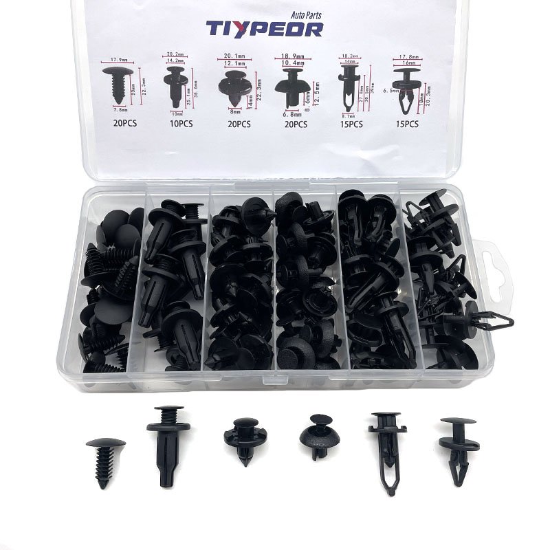 100PCS Mixed Plastic Clips Auto Fastener Clip Automotive Trim Push Retainer Bumper Rivet Clips Kit