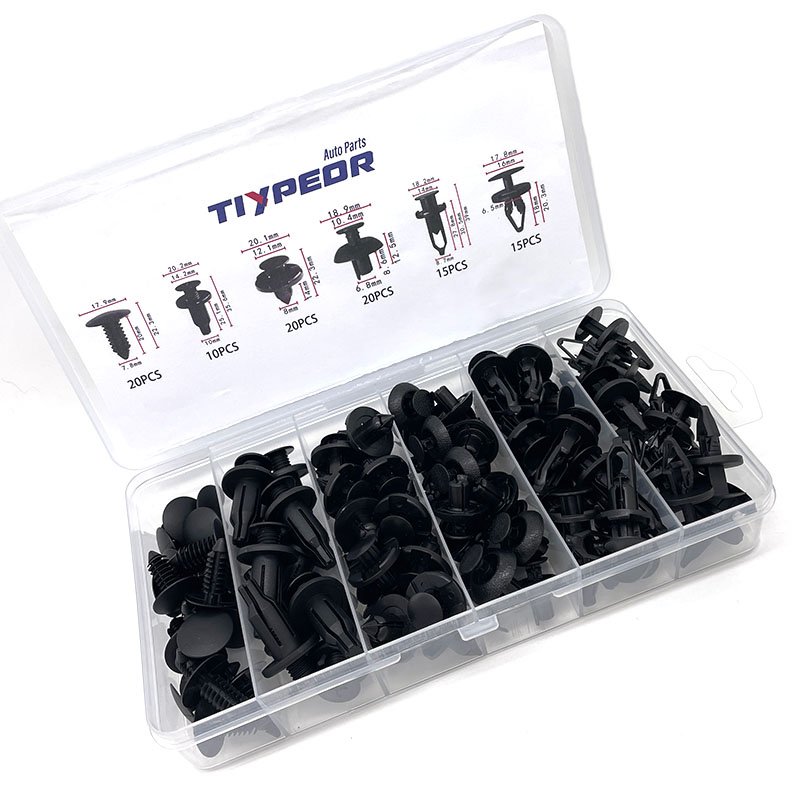 100PCS Mixed Plastic Clips Auto Fastener Clip Automotive Trim Push Retainer Bumper Rivet Clips Kit