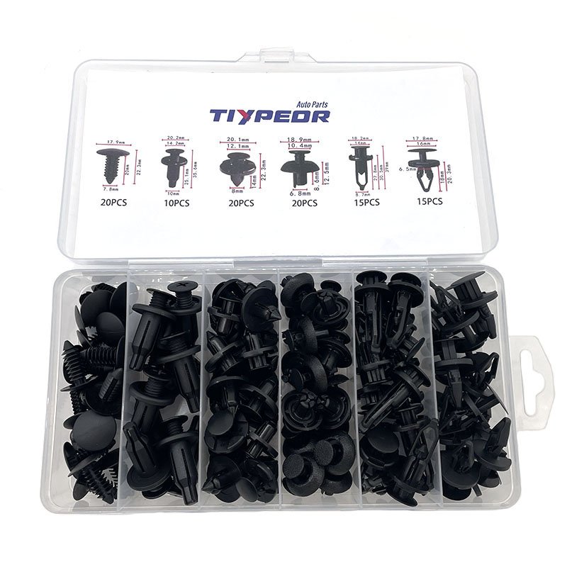 100PCS Mixed Plastic Clips Auto Fastener Clip Automotive Trim Push Retainer Bumper Rivet Clips Kit