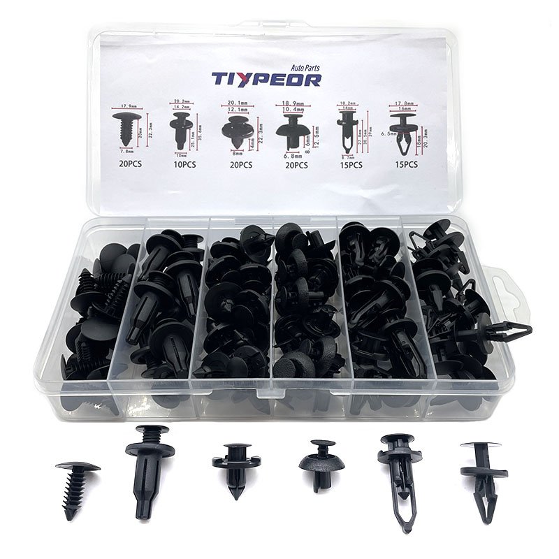 100PCS Mixed Plastic Clips Auto Fastener Clip Automotive Trim Push Retainer Bumper Rivet Clips Kit