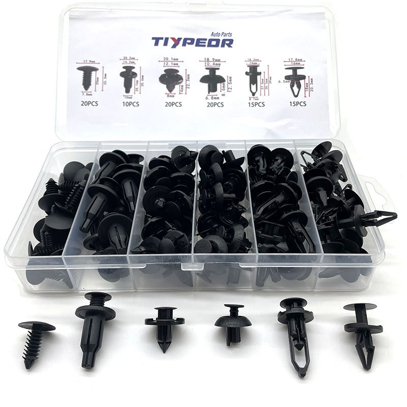 100PCS Mixed Plastic Clips Auto Fastener Clip Automotive Trim Push Retainer Bumper Rivet Clips Kit