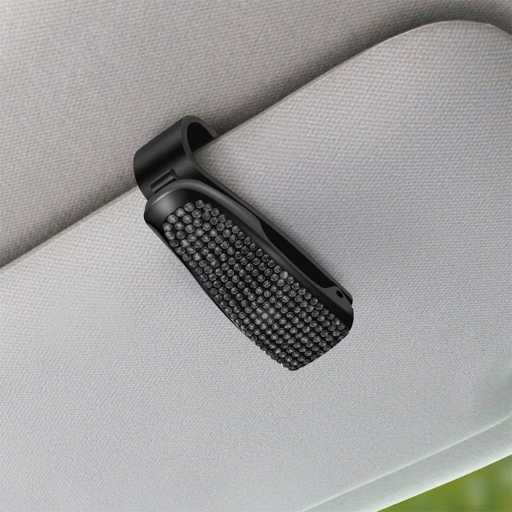 Customizable LOGO multi-functional car diamond-set glasses clip Car visor bill file Sunglasses storage clip Auto parts