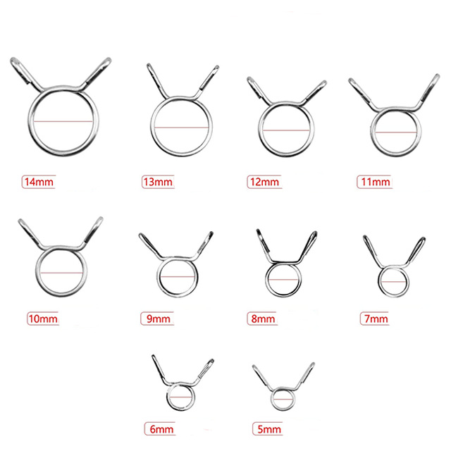 Spring Band Type Action Fuel Line Silicone Vacuum ss304 hose clamp Low Pressure Air Clip Clamps Fasteners Assortment Kit