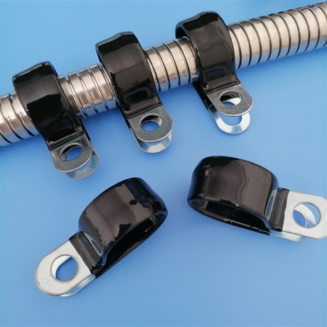 Factory Price Customized PVC Coated P Clamps Zinc Finished Rubber Insulated P-Clips with Stainless Steel PVC Lined Pipe Clamp