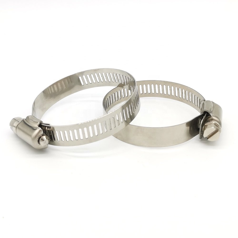 Stainless Steel Adjustable Clamps Clips Customized Auto Perforated American Type Clamp Worm Gear Drive Hose Clamps