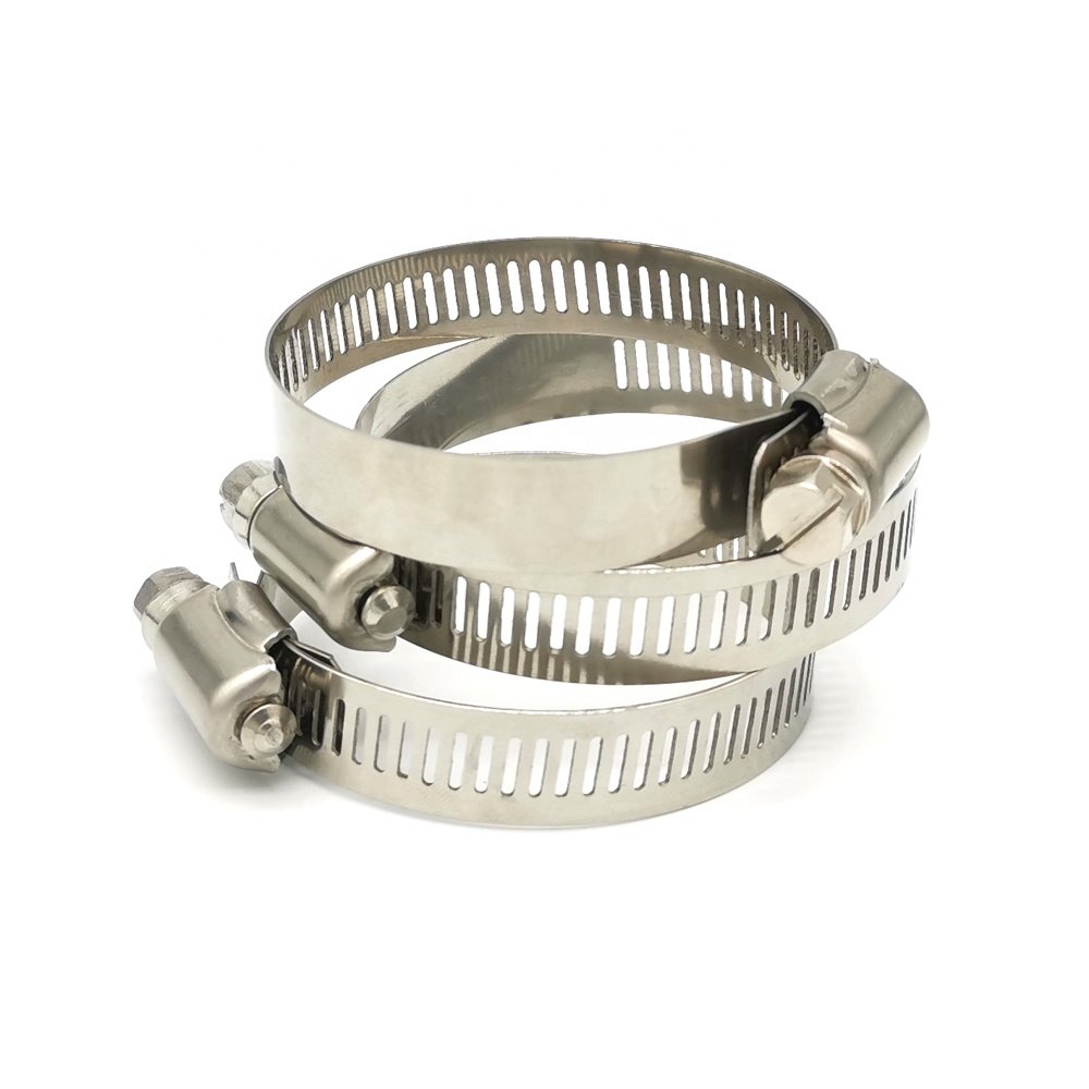 Stainless Steel Adjustable Clamps Clips Customized Auto Perforated American Type Clamp Worm Gear Drive Hose Clamps