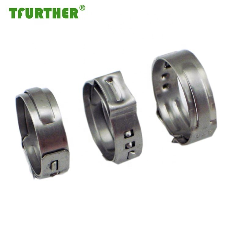 stainless steel one ear pinch small hose clamps / clips SS304 Stepless hose Clamp for Car Accessories