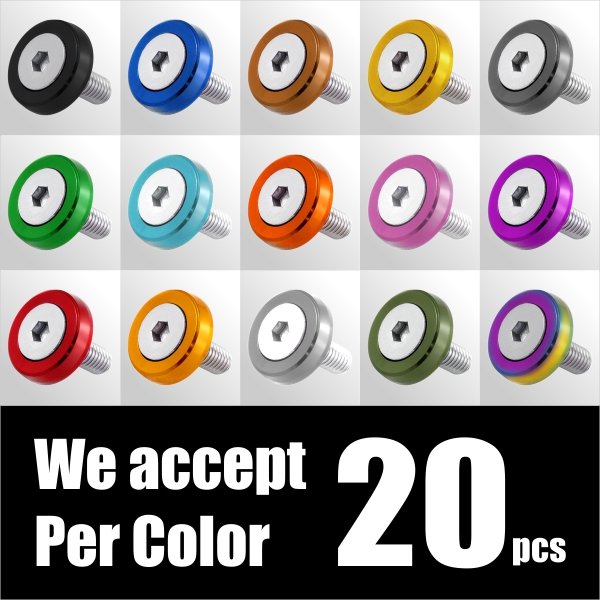 Professional M6 Engine Bay Washers Fender Bumpers Aluminum Metal Bolt Screw Fastener Auto Fastener Clips 5Pcs/Set