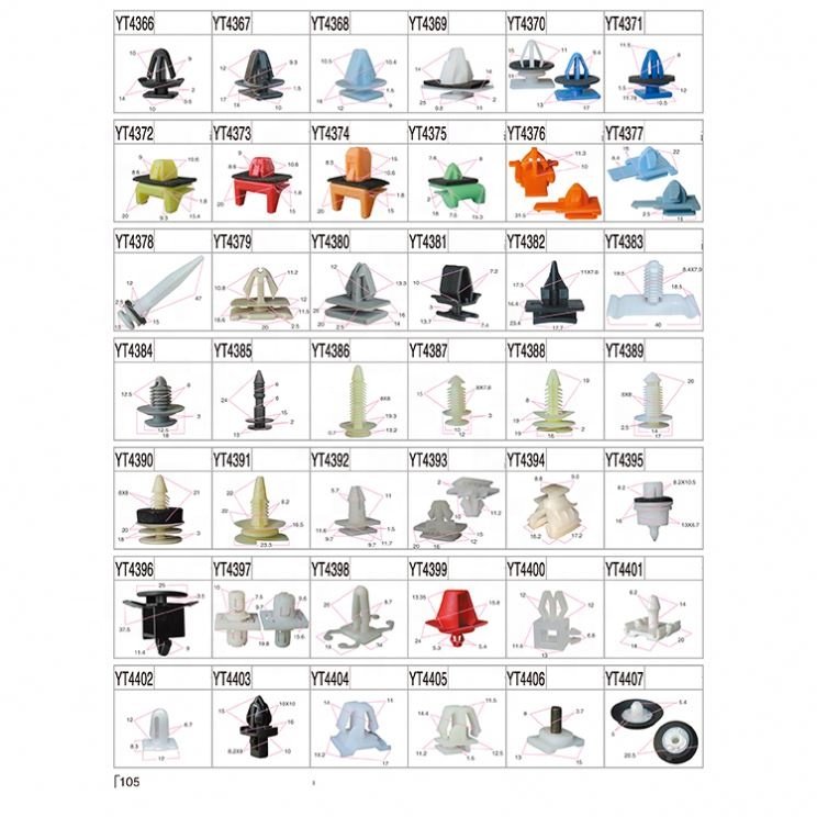 Push Release Auto Car Mixed Fastener Bumper Fender Clips And Plastic Fasteners For Interior Car