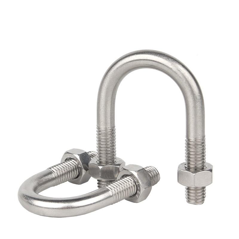 China hot dip galvanized u bolt sizes auto part trailer u-bolt nut pipe clamp high strength 316 stainless steel square u bolt