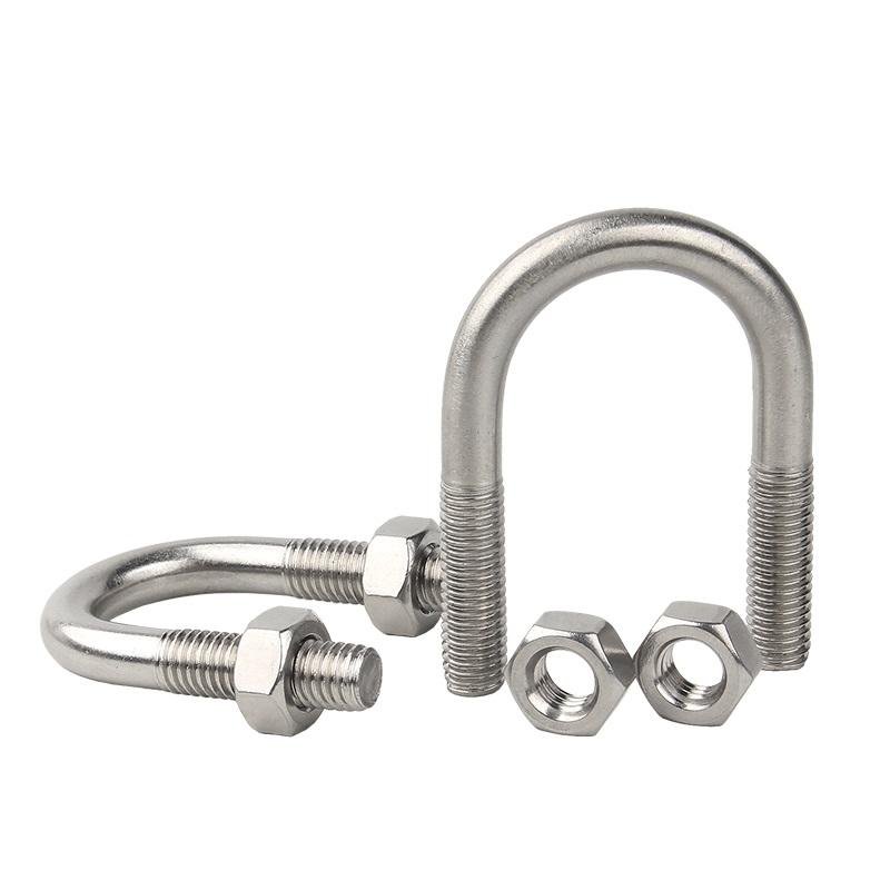 China hot dip galvanized u bolt sizes auto part trailer u-bolt nut pipe clamp high strength 316 stainless steel square u bolt