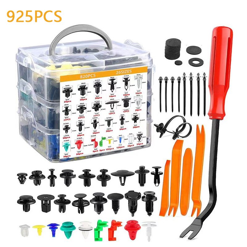 820pcs 8mm Auto Fasteners Rivets Clips Car Bumper Door Panel Fender Liner Clips Retainer