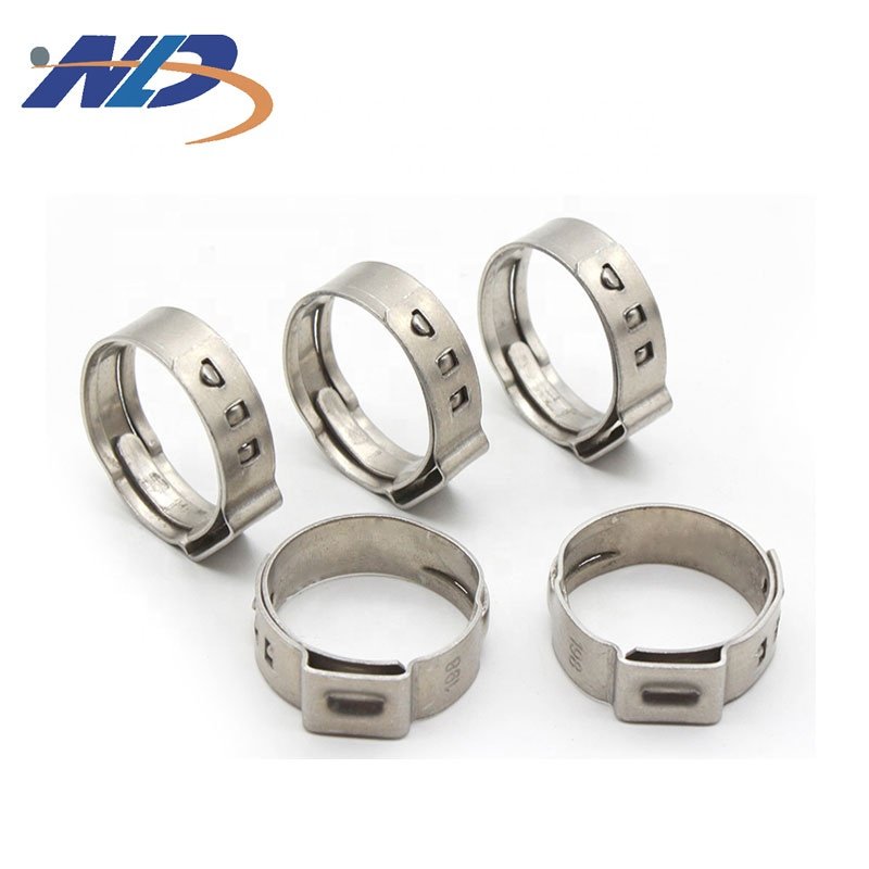 Wholesale High Quality Stainless Steel Auto Parts Pex Pipe One Ear Pinch Clamp Thin Thickness Clip Single Ear Hose Clamps