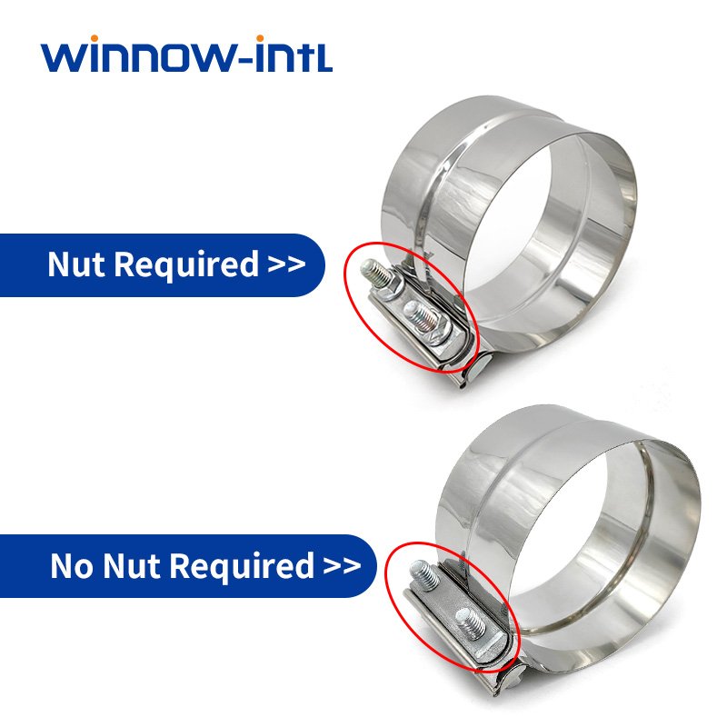 Stainless Steel Universal Exhaust Lap Joint Band Clamp for Muffler Downpipe Catback Pipe Connector