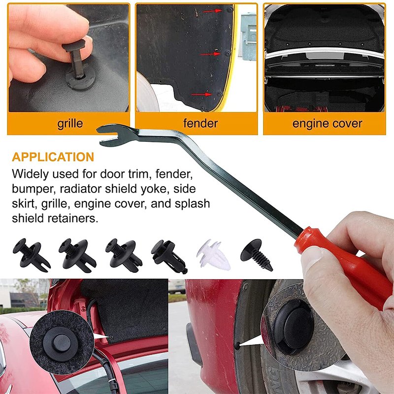 100Pcs 6 Sizes Auto Body Repair Fastening Rivets Assorted with Fastener Remover