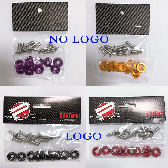 JDM Auto exterior accessories Bumper license plate Screw decorative gasket High quality universal screw fasteners
