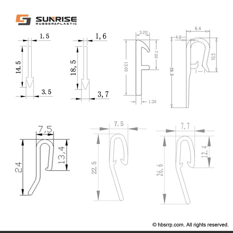 auto clips car seats cover Accessory Chairs edge Fasteners Extrusion PP Pvc Plastic Binding strips