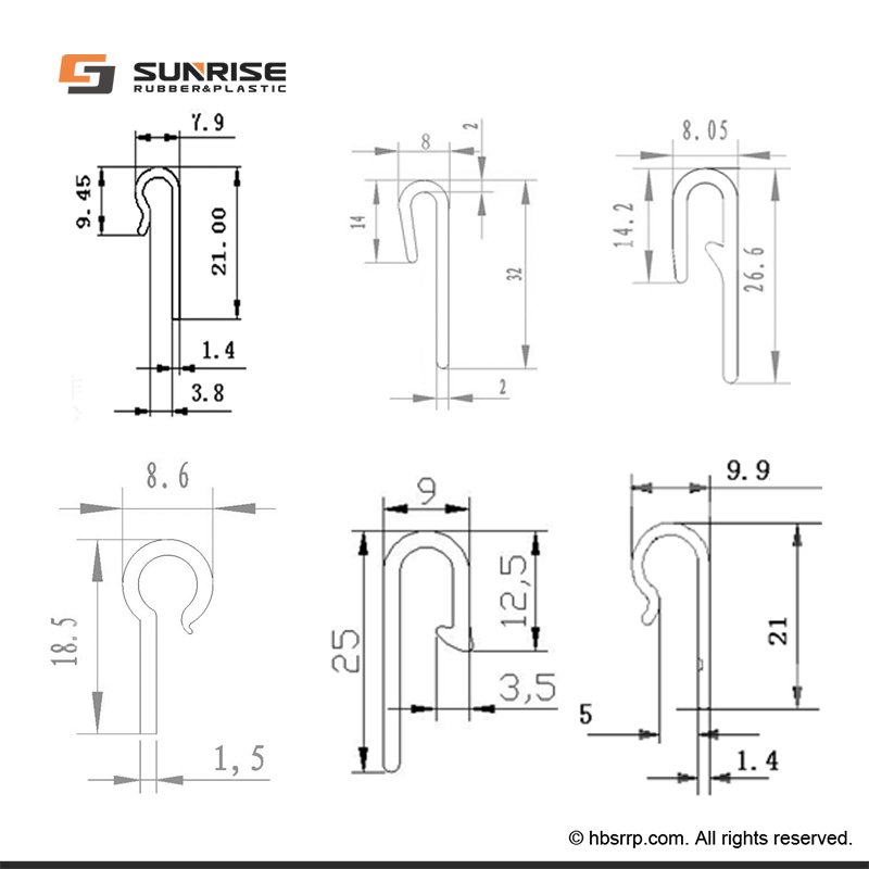 auto clips car seats cover Accessory Chairs edge Fasteners Extrusion PP Pvc Plastic Binding strips