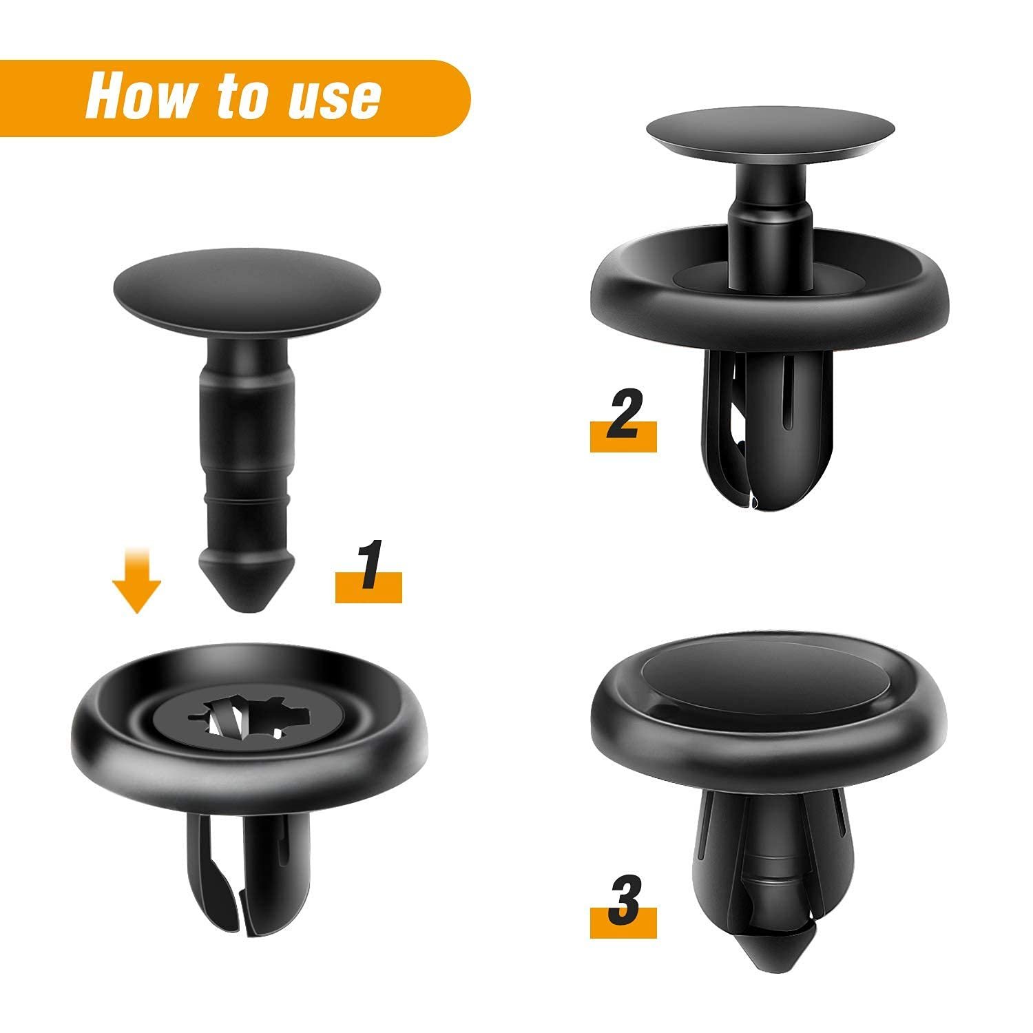 100 Pcs Quality Nylon Push Rivets Type Retainer Car Clips for Lexus Toyota Body, Splash Shield with Bonus Fastener Remover