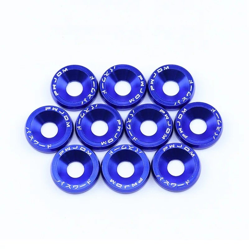 Multi-coloured aluminium OEM Rainbow Color M6 Fender Countersunk Washer With Screw Kit For Car