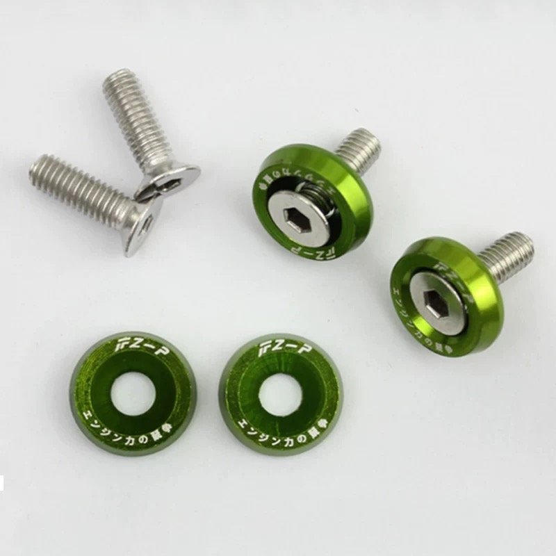 Multi-coloured aluminium OEM Rainbow Color M6 Fender Countersunk Washer With Screw Kit For Car