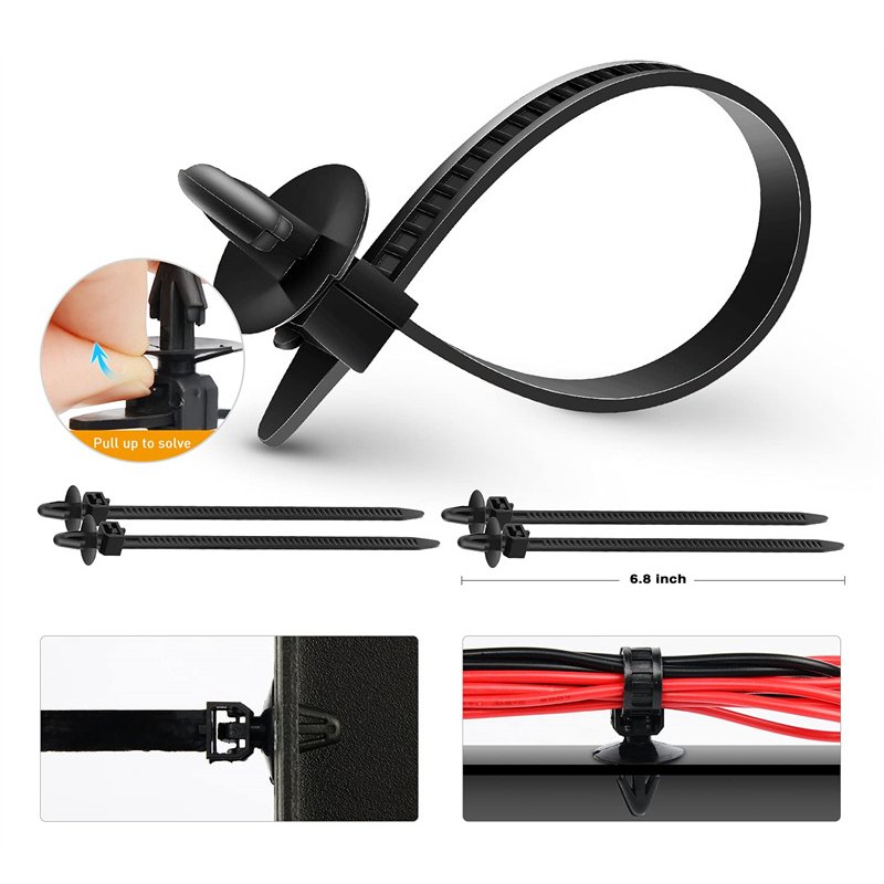 Universal 380Pcs Car Push Retainer Clips Auto Fasteners Kit Nylon Fender Rivets with Cable Ties Fasteners Remover Tool