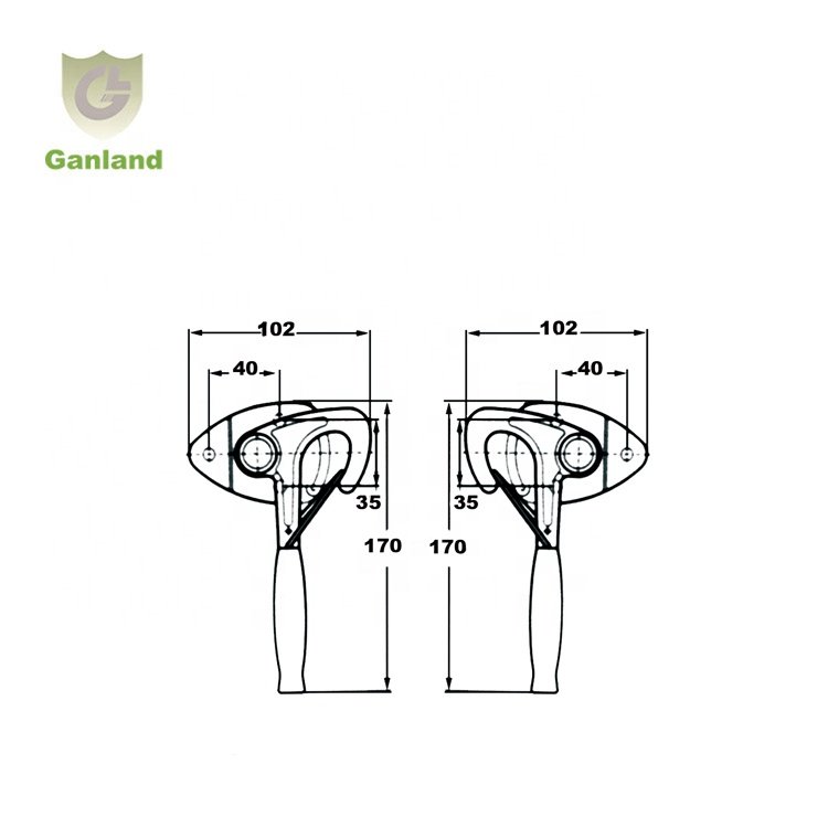 GL-14143 Steel Vehicle Part Loop Latch Toggle Clamp Spring Loaded Dropside Latch