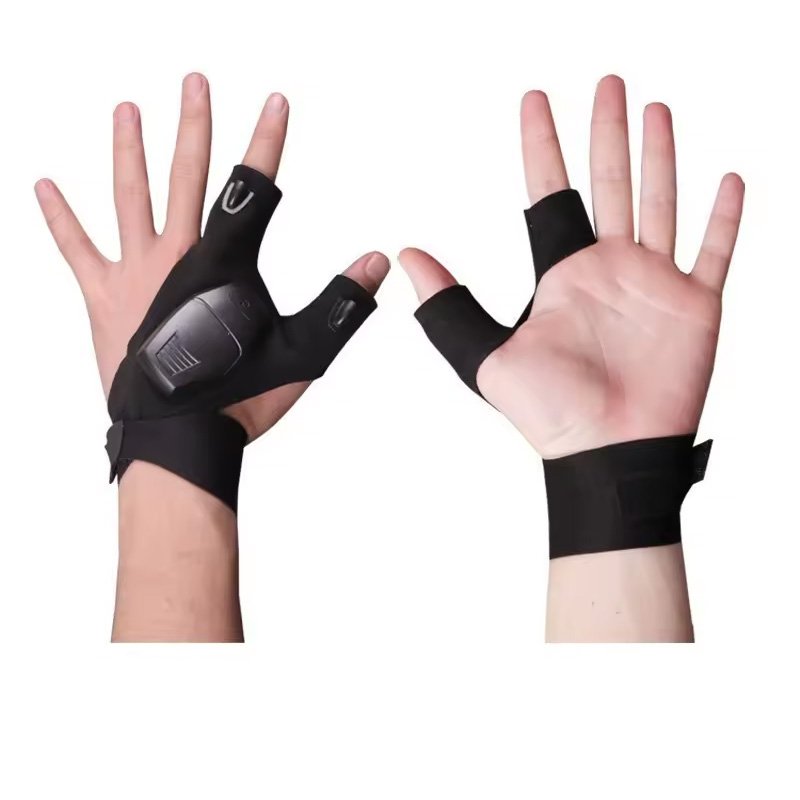 Practical Rescue Tools Rechargeable Outdoor Gear Night Light Fingerless Gloves Durable Waterproof LED Light Gloves