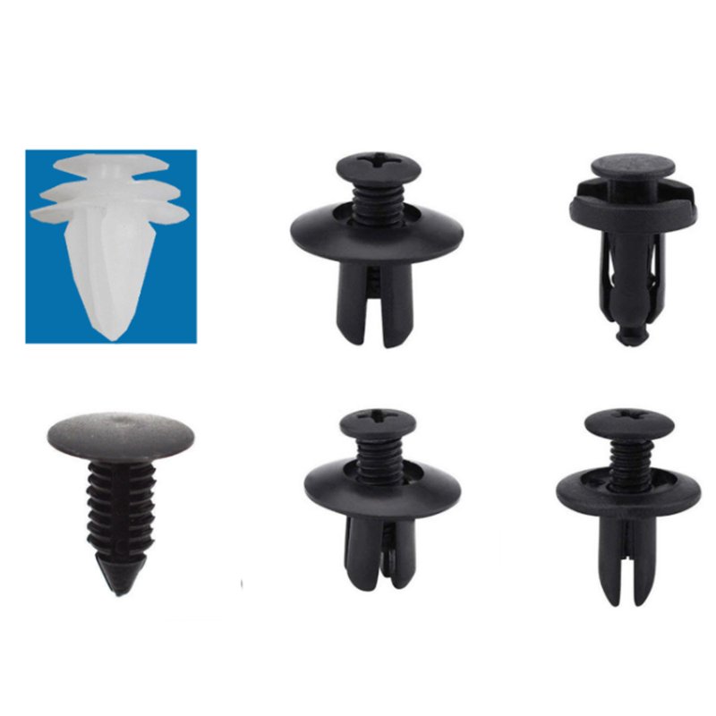 100pcs Auto Fastener Clip Kit Mixed Car Body Push Retainer Pin Rivet Bumper Door Trim Panel Retainer Fastener Made Plastic Nylon