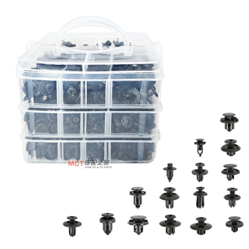 645pcs Car Vehicle Retainer Plastic Fasteners Push Trim Clips Pin Rivet Bumper Boxed plastic fasteners