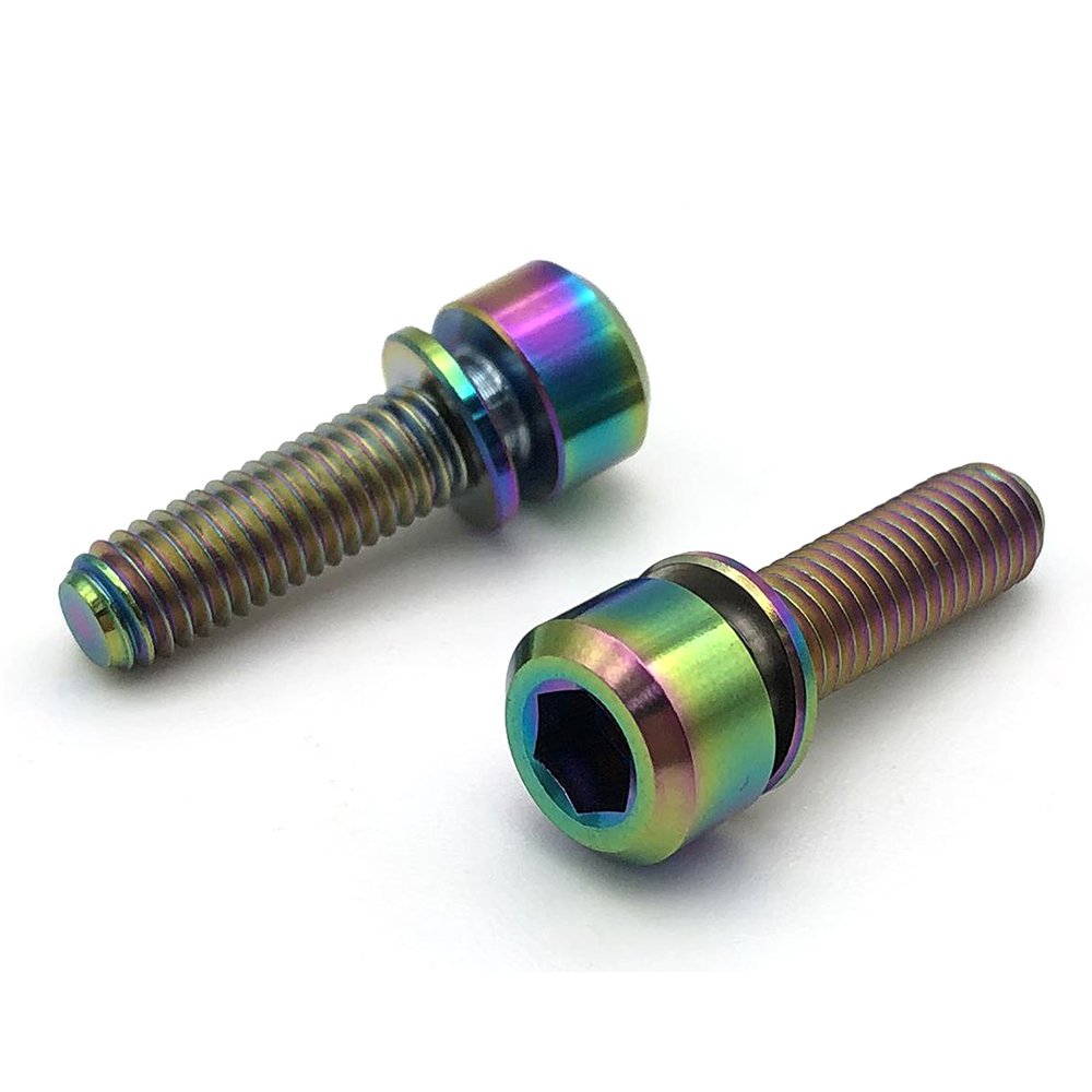 Customization M5/M6 5/16 Titanium Alloy Screws Button Taper Head Bolt with Washer for Bike