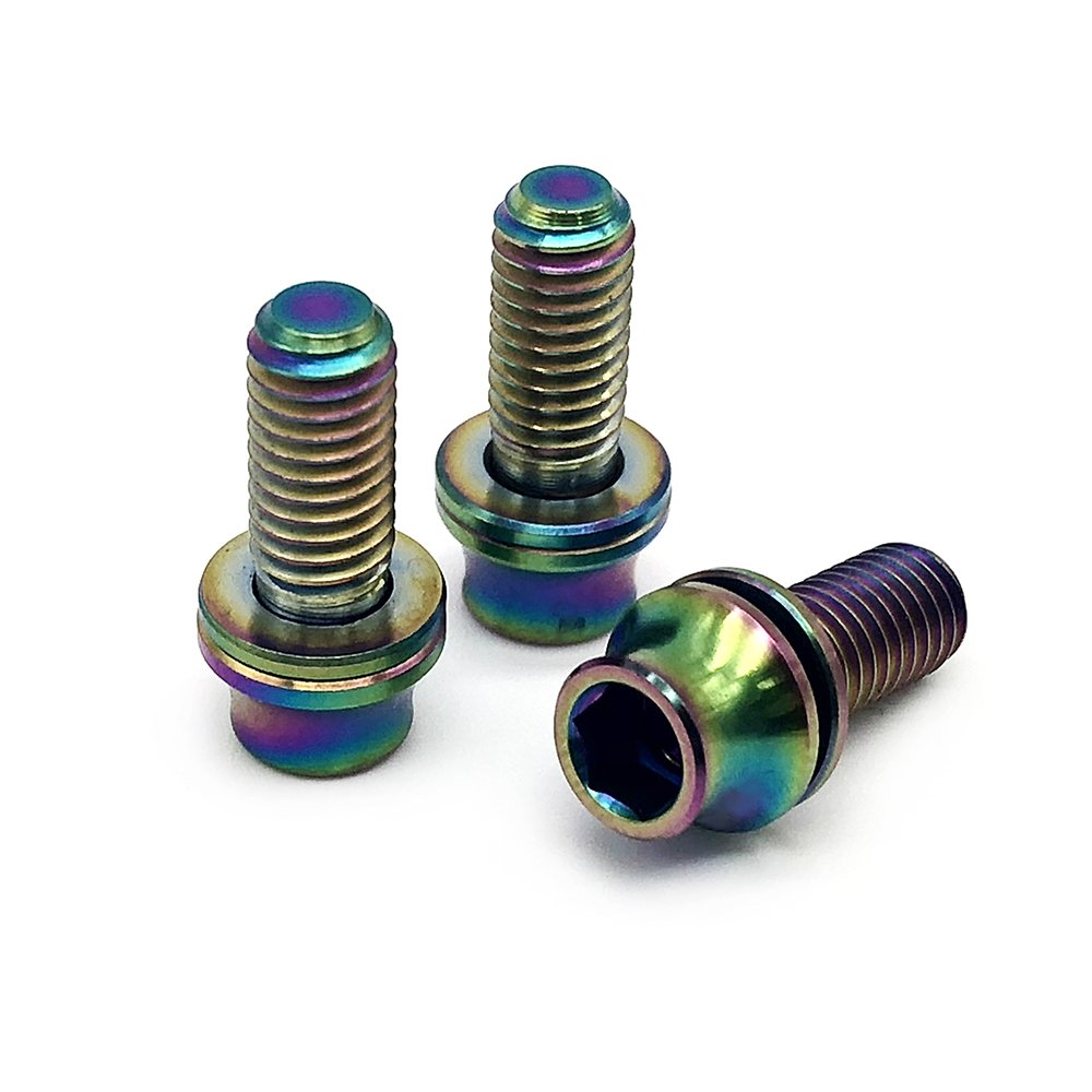 Customization M5/M6 5/16 Titanium Alloy Screws Button Taper Head Bolt with Washer for Bike