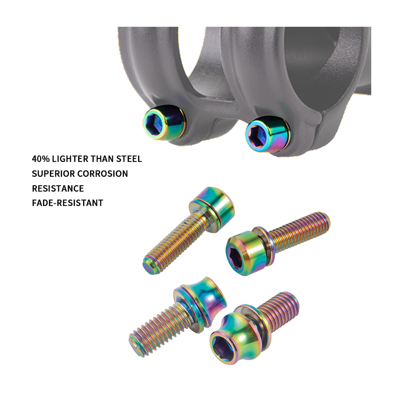Customization M5/M6 5/16 Titanium Alloy Screws Button Taper Head Bolt with Washer for Bike