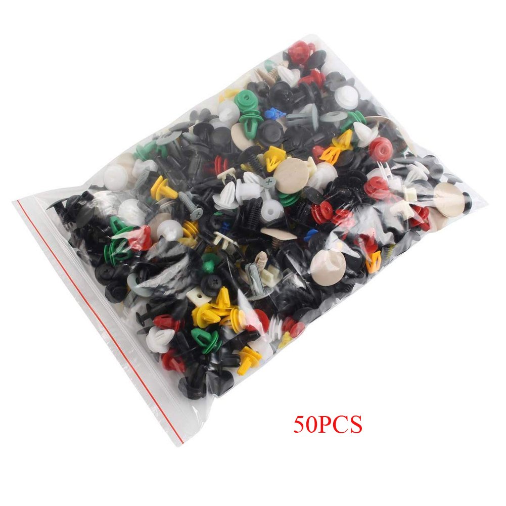 50pcs Universal Mixed Auto Fastener Car Bumper Clips Retainer Car Fastener Rivet Door Panel Liner For All Car