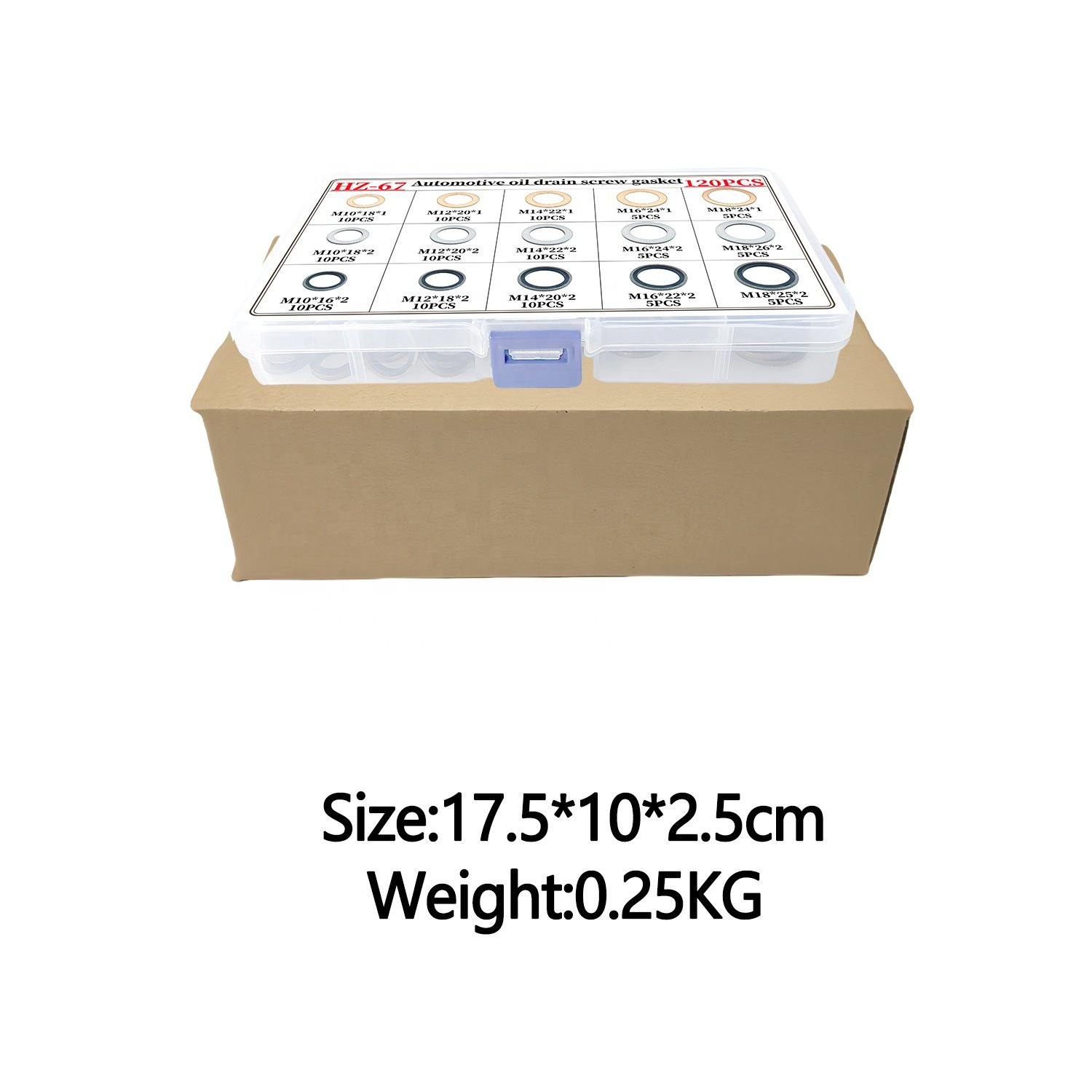 15types 120PCS Automotive metal fasteners screws bolts copper washers aluminum washers set