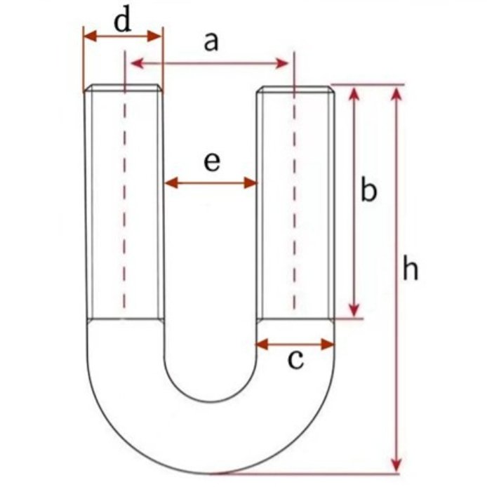 Custom U Shape Bolt M6 M10 M18 U Bolt and Fastener Grade 10.9 Zinc Plated 65mn 60mn 40cr U Shaped Bolts Din3570