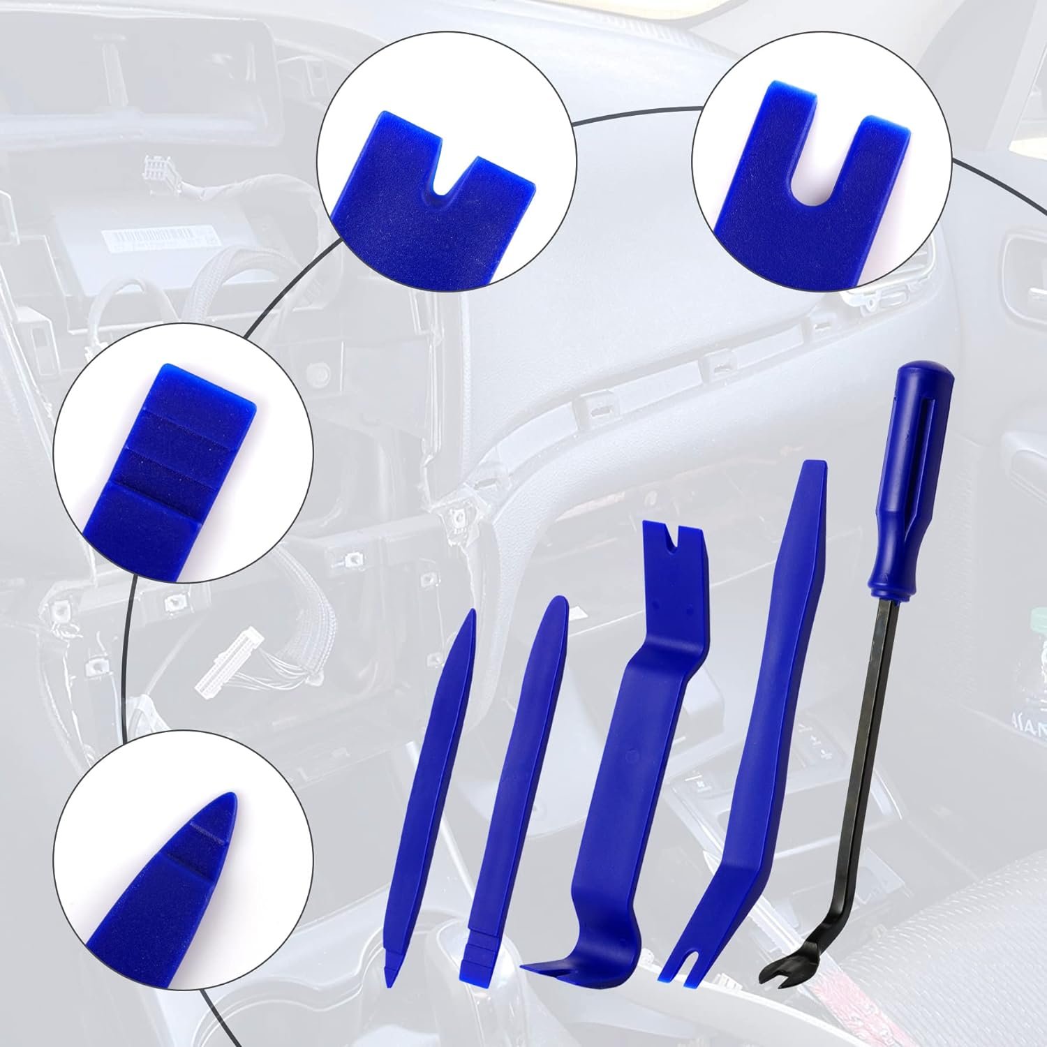 Auto Trim Removal Tool Kit No Scratch Plastic Pry Tool Kit Interior Door Panel Clip Fastener Removal Set for Vehicle Dash Radio