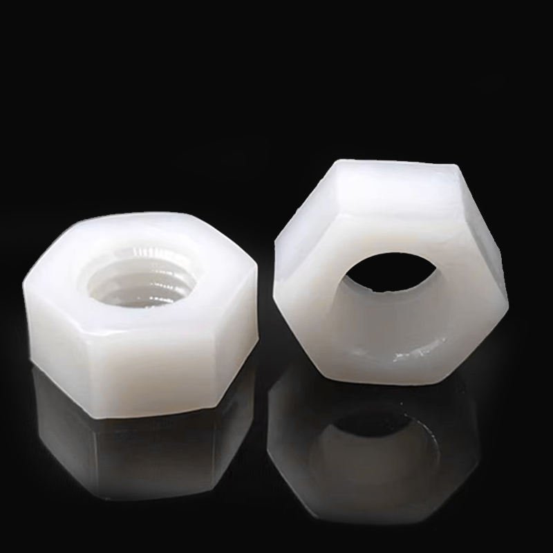 Din934 M2~M20 Black/White Automobile Fastener Nylon Hex Nut Hexagon Plastic Nuts Metric Thread Suit For Screws Bolts
